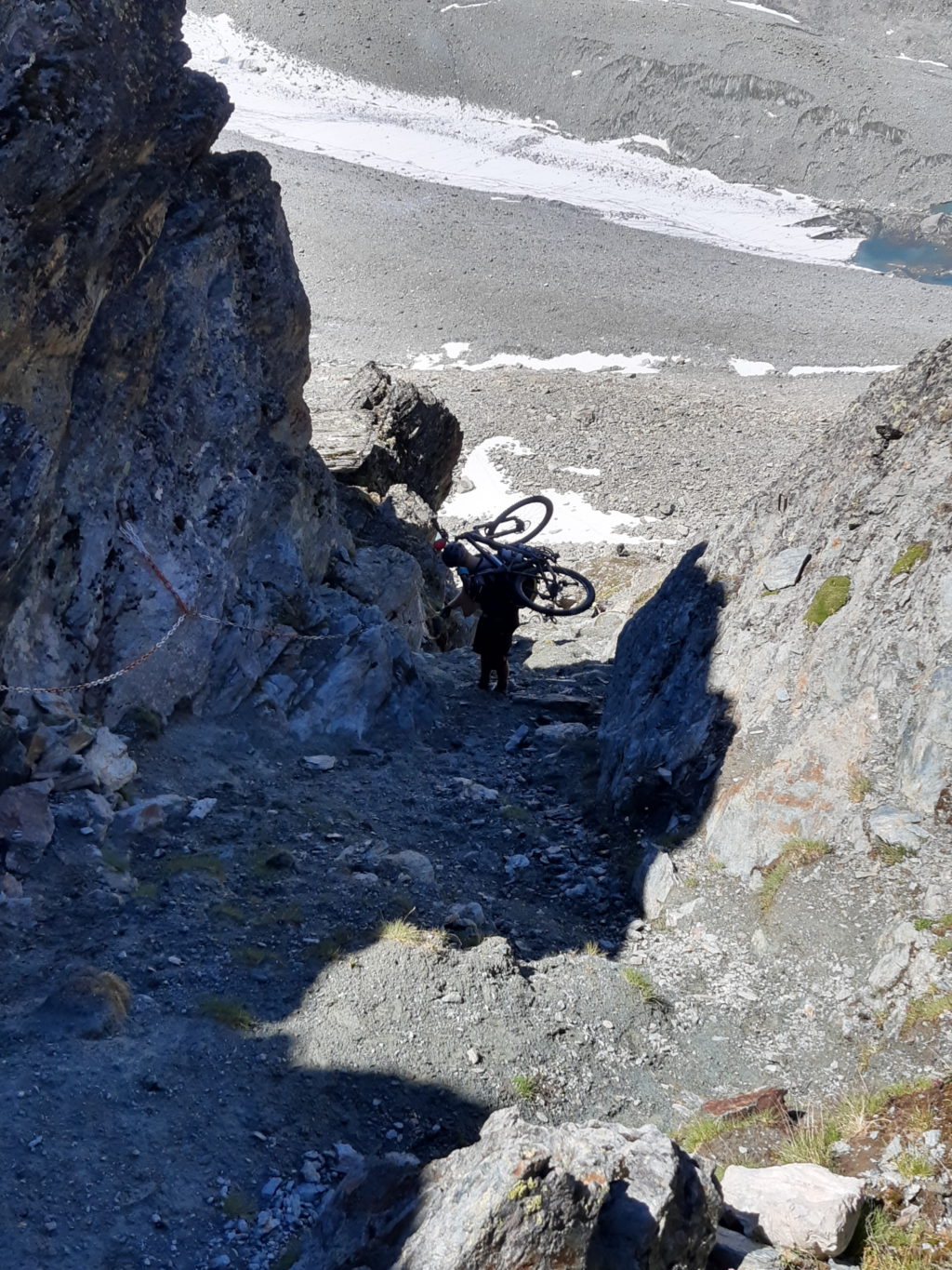 Der steile Anstieg zum Col de Riedmatten (2019)